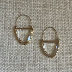 Anthropologie Gold and Clear Geometric Earrings